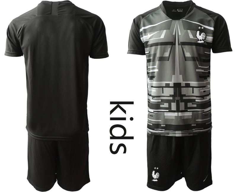 2021 European Cup France black Youth goalkeeper soccer jerseys